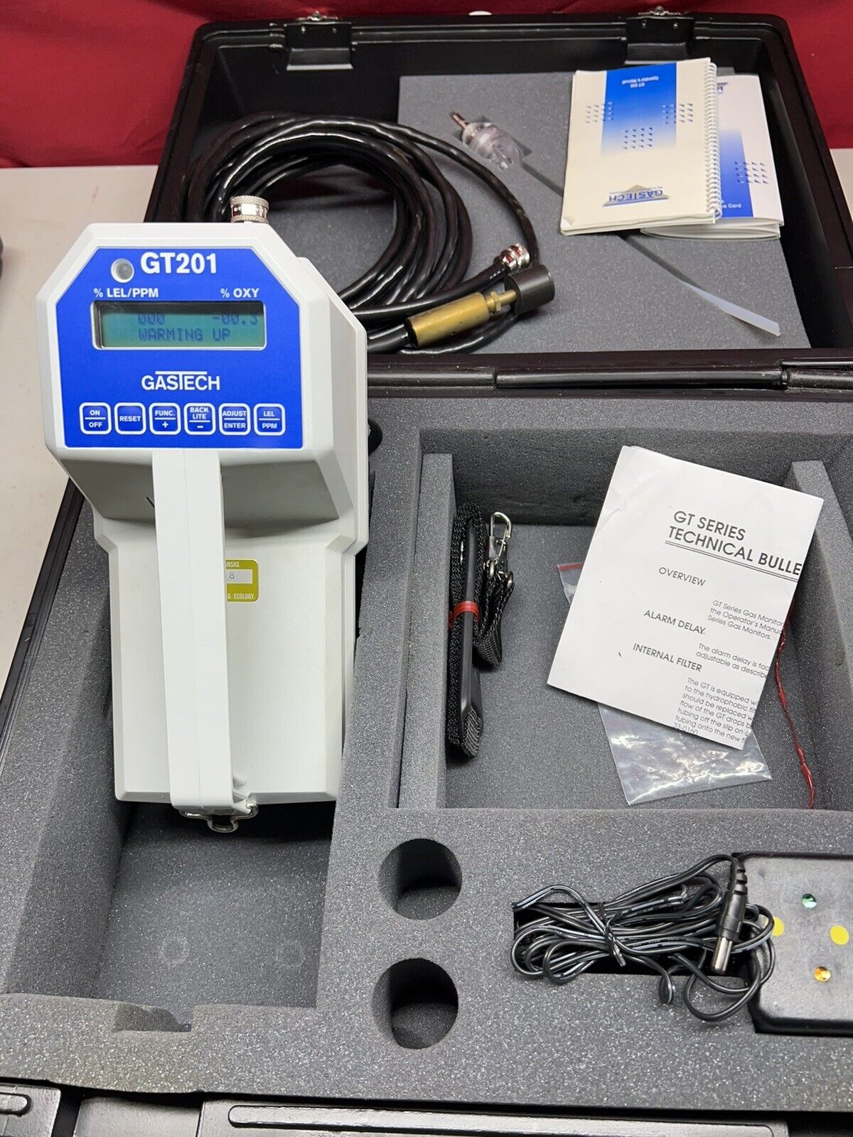 GASTECH GT 201 Portable Gas Monitor PPM H2S RS 232 OXYGEN METHANE LABORATORY KIT