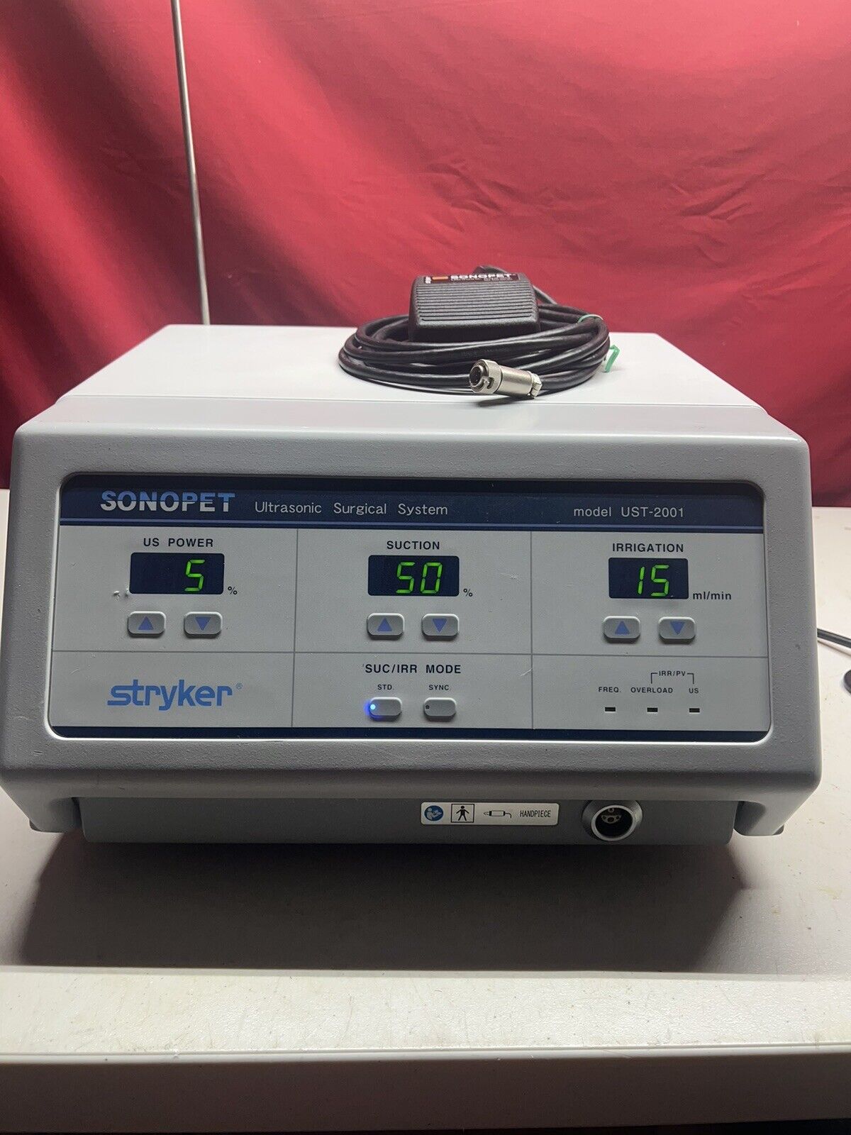 STRYKER SONOPET UST-2001 ULTRASONIC SURGICAL SYSTEM